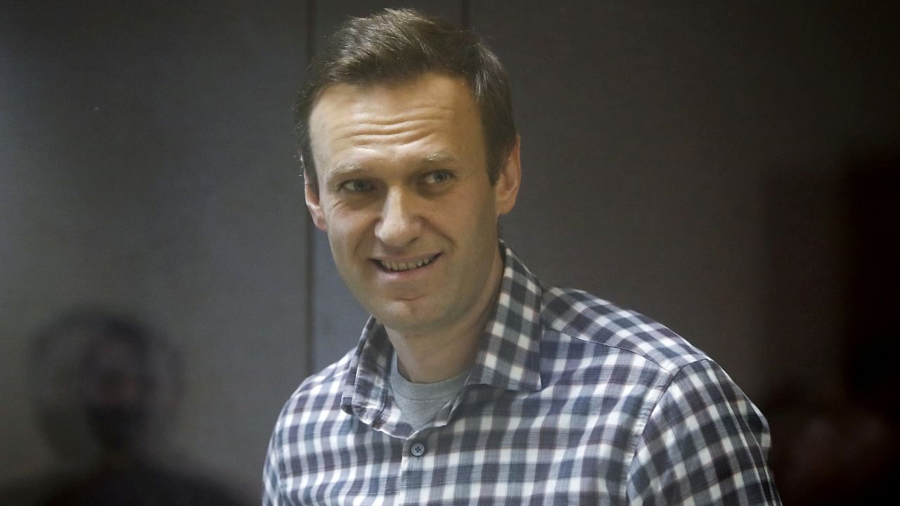 Russian opposition politician Alexei Navalny attends a court hearing in Moscow, Russia February 20, 2021. Credit: Reuters Photo