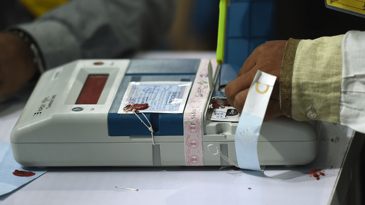 Electronic Voting Machine (EVM). Credit: PTI Photo