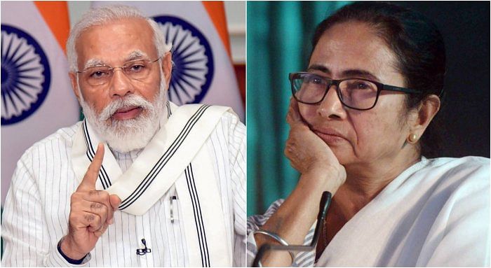 Prime Minister Narendra Modi, West Bengal Chief Minister Mamata Banerjee. Credit: DH Collage
