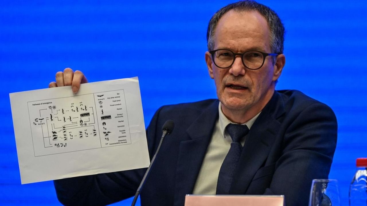 Peter Ben Embarek speaks during a press conference to wrap up a visit by an international team of experts from the World Health Organization (WHO) in the city of Wuhan, in China's Hubei province. Credit: AFP.
