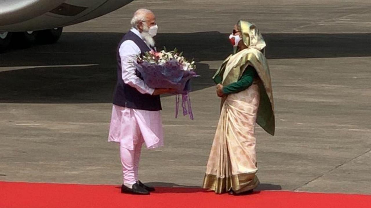 The prime minister had on Thursday said he will hold substantive discussions with his Bangladeshi counterpart during the visit. Credit: Twitter/@PMOIndia