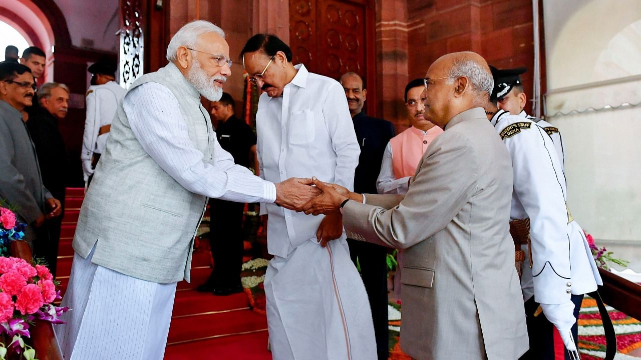 PM Modi with President Ram Nath Kovind. Credit: PTI File Photo