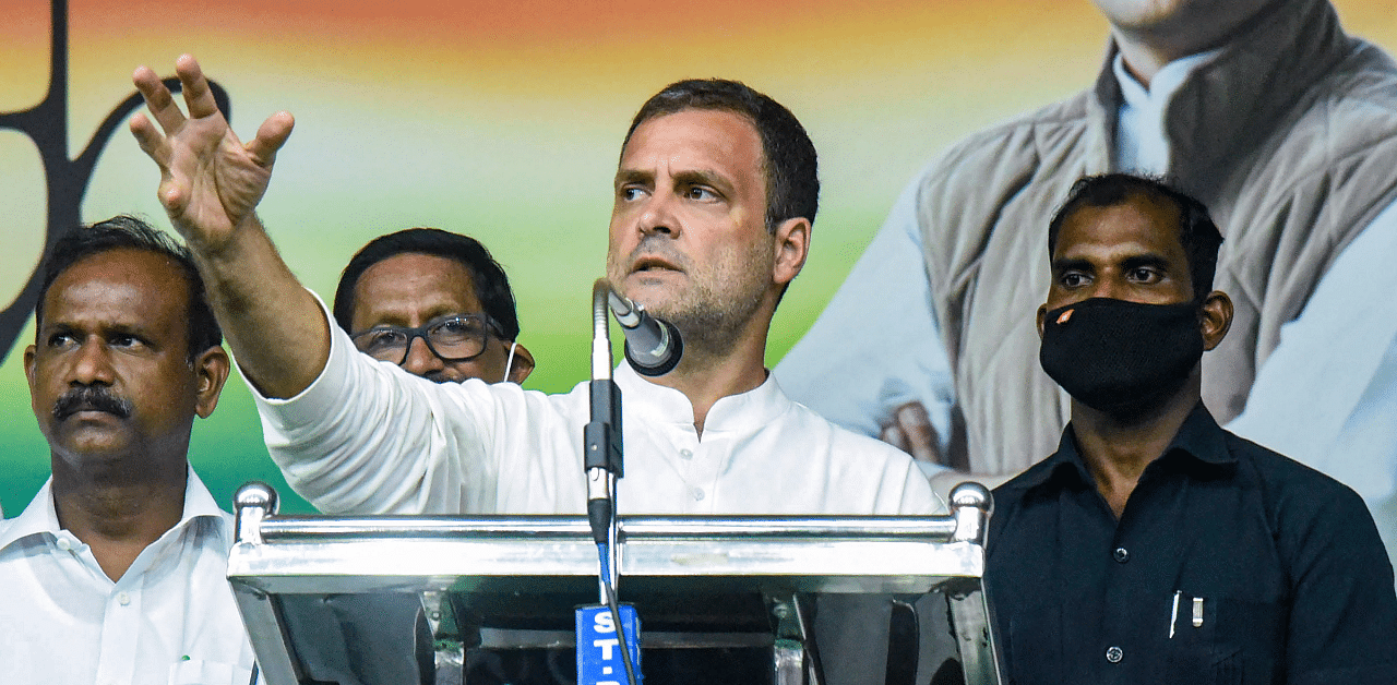 Congress leader Rahul Gandhi at a rally in Kerala. Credit: PTI Photo