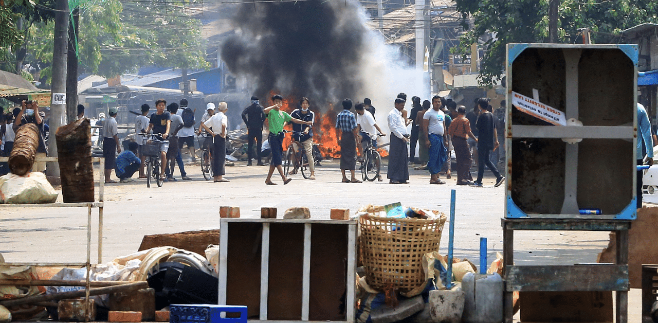 Pro-democracy protests continue in Myanmar against the junta which seized power of the nation on February 1. Credit: AFP Photo