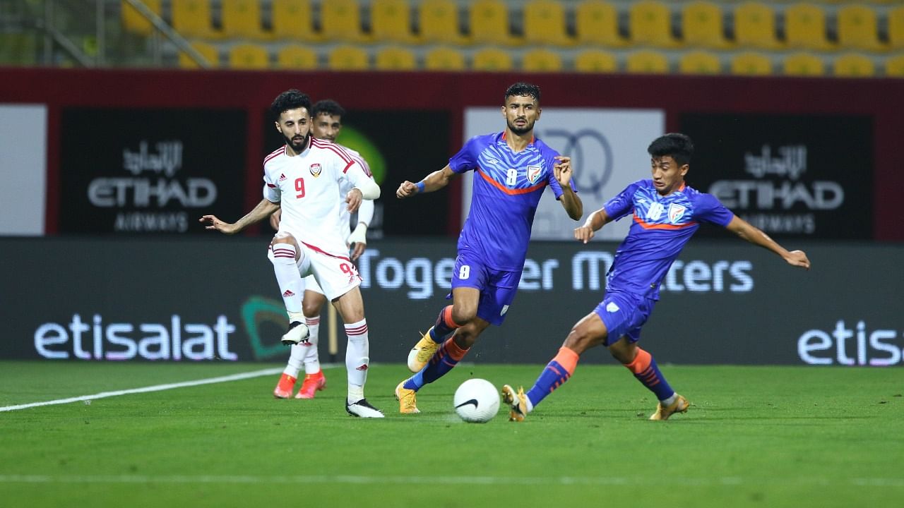 It turned out to be the heaviest defeat against the UAE, obliterating the 0-5 loss in an international friendly in 2010 in Abu Dhabi. Photo credit: Twitter/@IndianFootball.