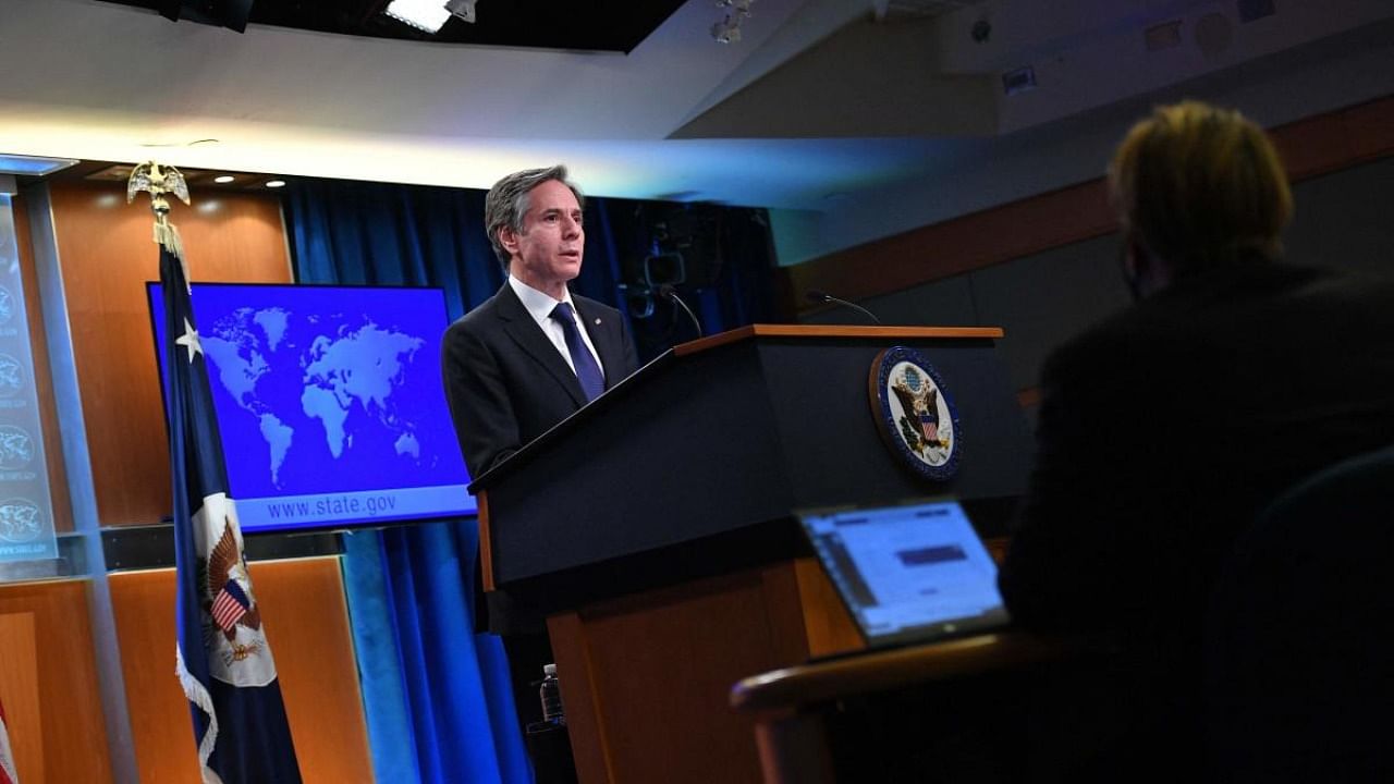 US Secretary of State Antony Blinken speaks during the release of the “2020 Country Reports on Human Rights Practices,” at the State Department in Washington, DC. Credit: AFP.
