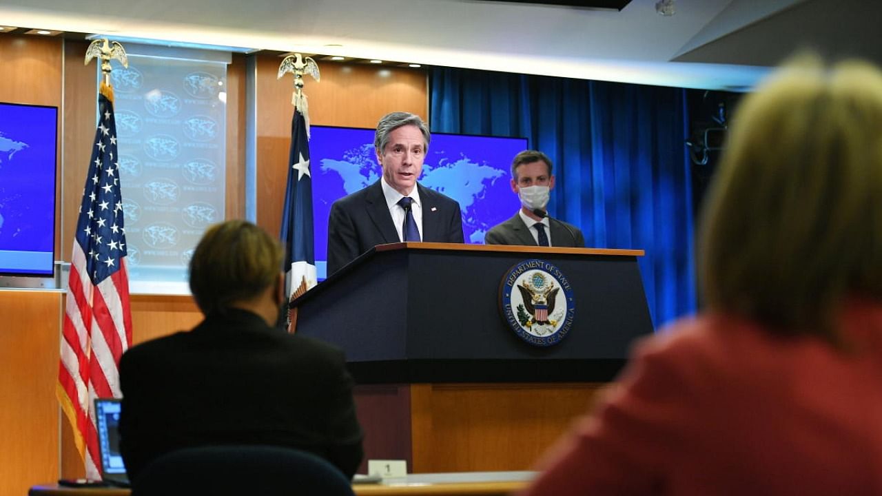 US Secretary of State Antony Blinken speaks during the release of the "2020 Country Reports on Human Rights Practices" at the State Department in Washington, DC. Credit: Reuters.