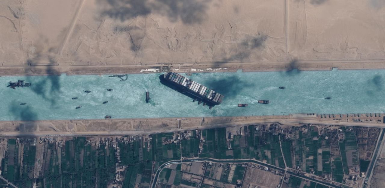 Ever Given container ship is pictured in Suez Canal. Credit: Reuters Photo