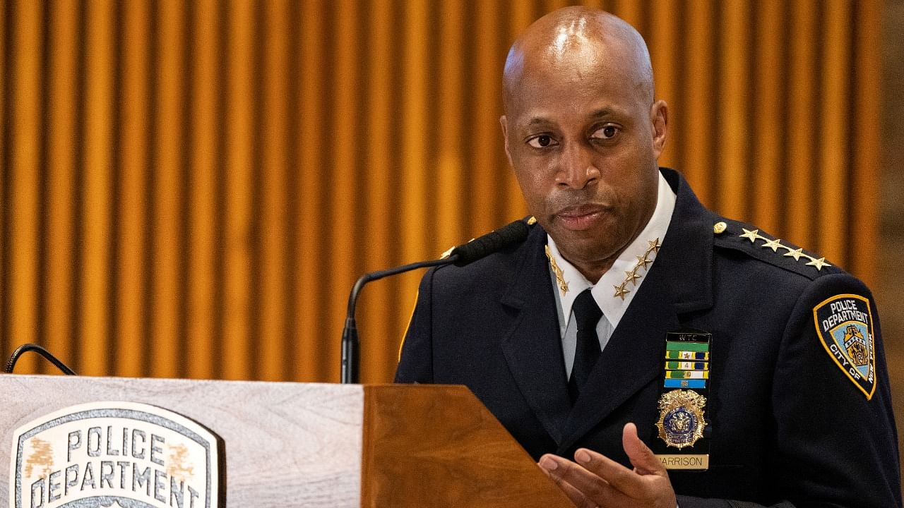 NYPD Chief of Department Rodney Harrison speaks at a news conference announcing charges against Brandon Elliot, following his arrest for attacking an elderly Asian woman, in New York. Credit: Reuters Photo