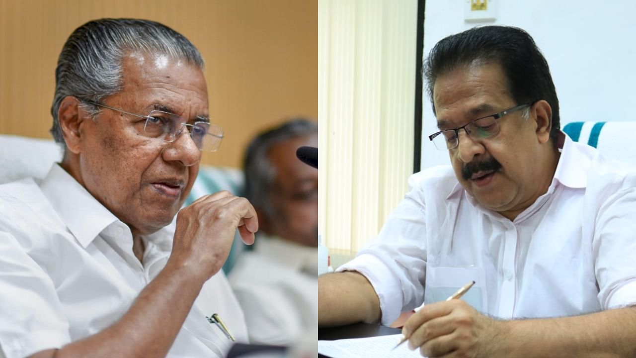 CPI(M)'s Pinarayi Vijayan (L) and Congress Kerala chief Ramesh Chennithala (R). Credit: PTI File Photos