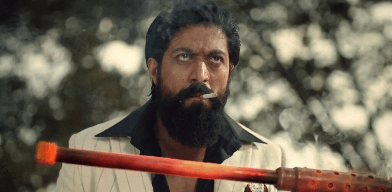 Yash in a still from 'KGF Chapter 2'. Credit: Twitter/@pranitasubhash
