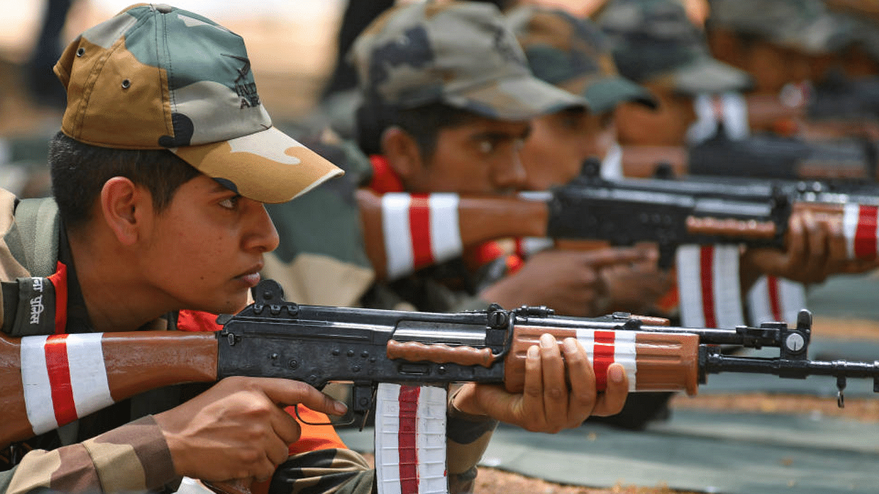 The first batch of women Military Police recruits trained at Corps of Military Police Centre and School, Bangalore. Credit: DH Photo/Pushkar V