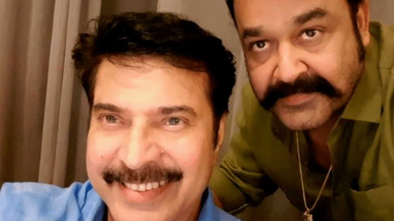 Mammootty and Mohanlal. Credit: Twitter/@Mohanlal