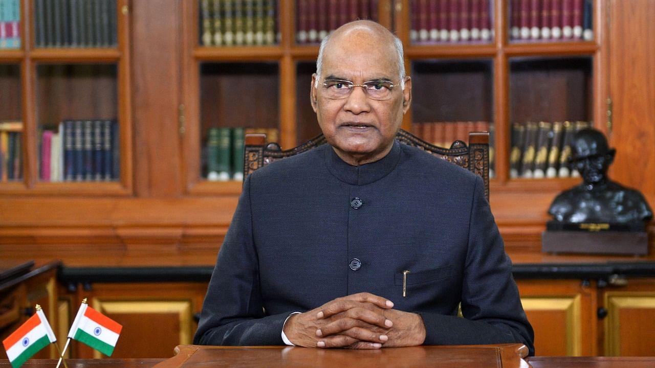 President Ram Nath Kovind addresses the nation on the eve of the Republic Day, in New Delhi, Jan. 25, 2020. Credit: PTI File Photo