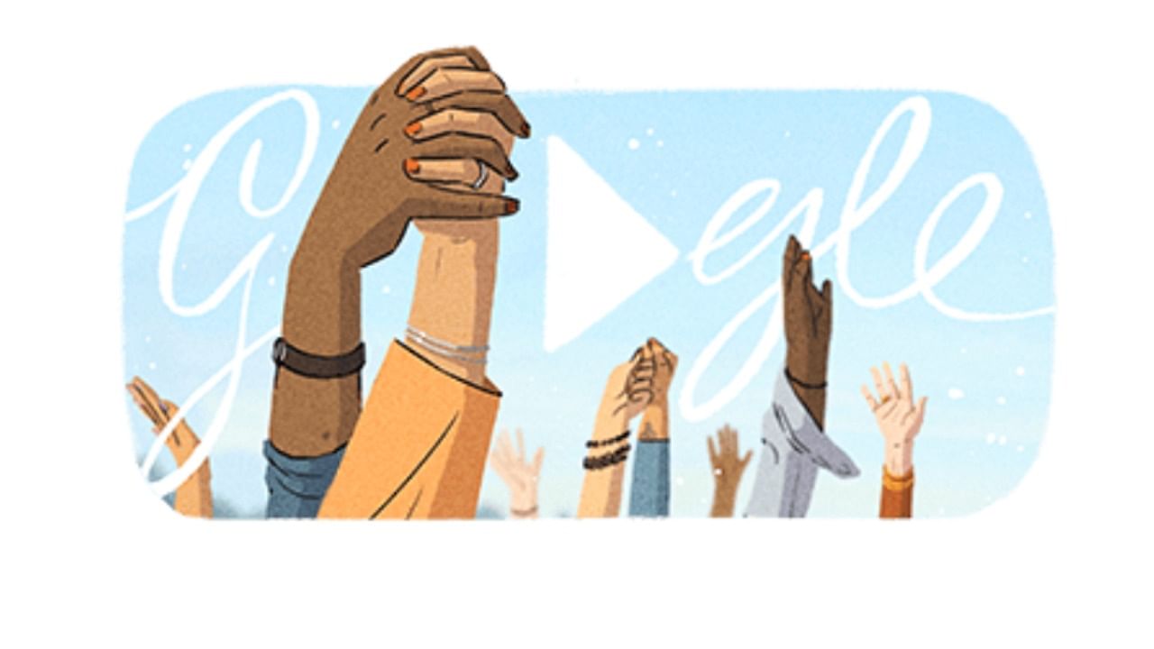 The Google Doodle for International Women's Day 2021. Credit: Google screengrab 