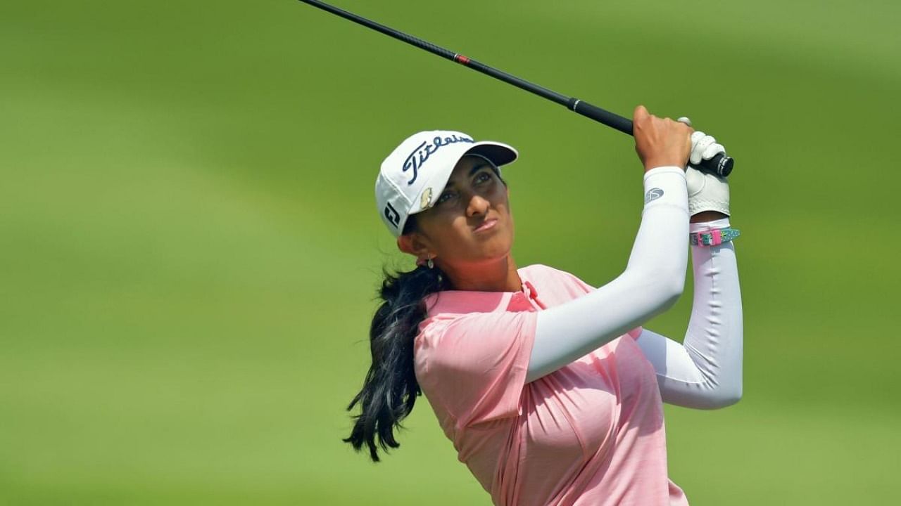 Aditi started on the 10th and dropped a shot on Par-4 10th but parred the next 10 holes. Credit: AFP file photo.