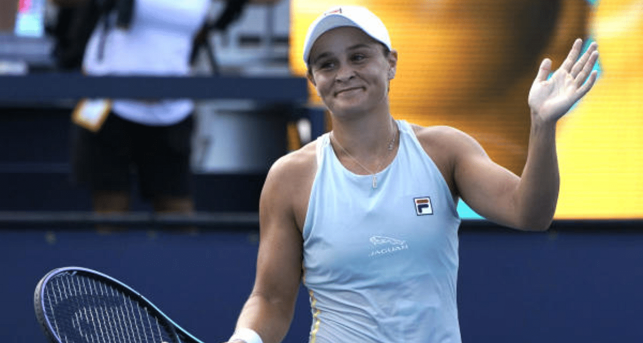 Australia's Ashleigh Barty after after defeating Elina Svitolina of Ukraine. Credit: DH Pool