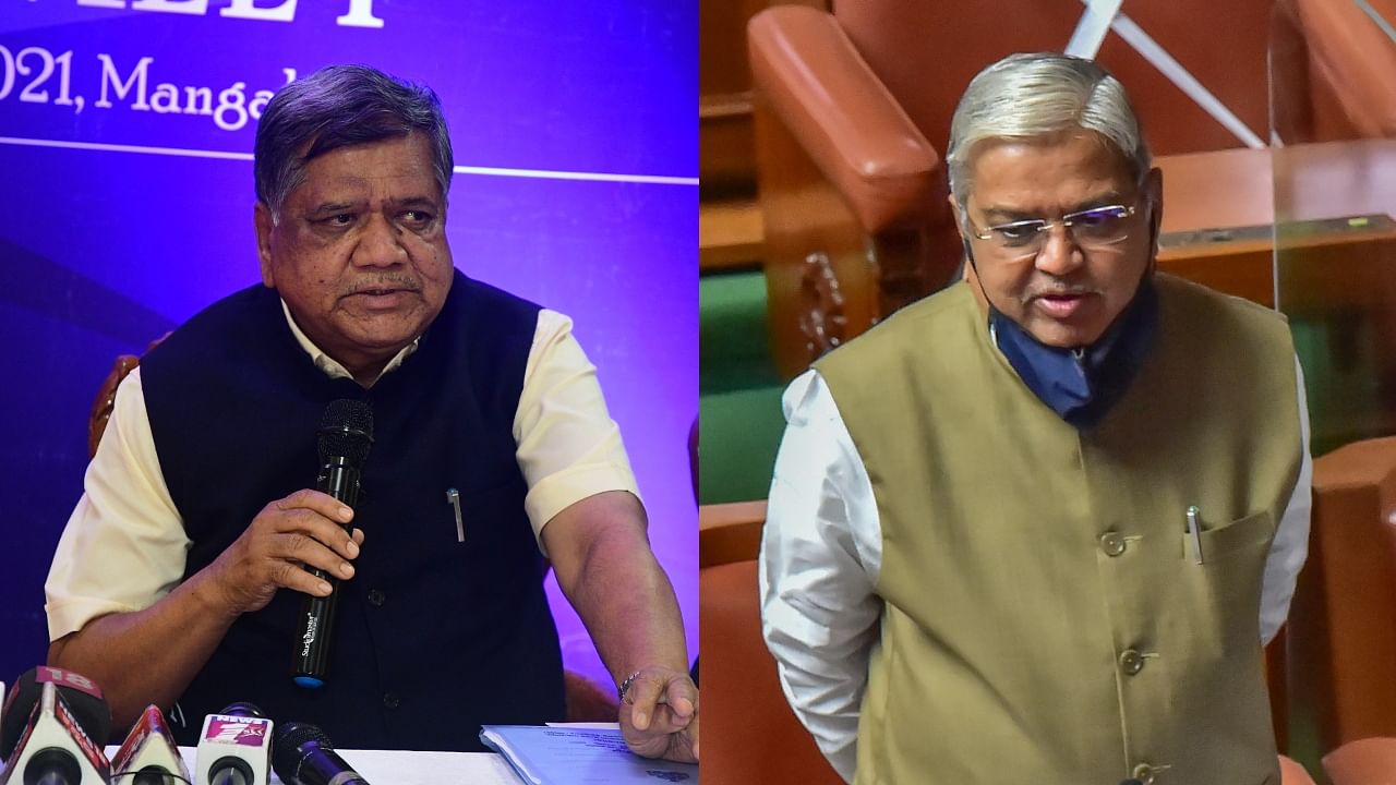 Karnataka ministers Jagadish Shettar (L) and Govind Karjol. Credit: DH Photos