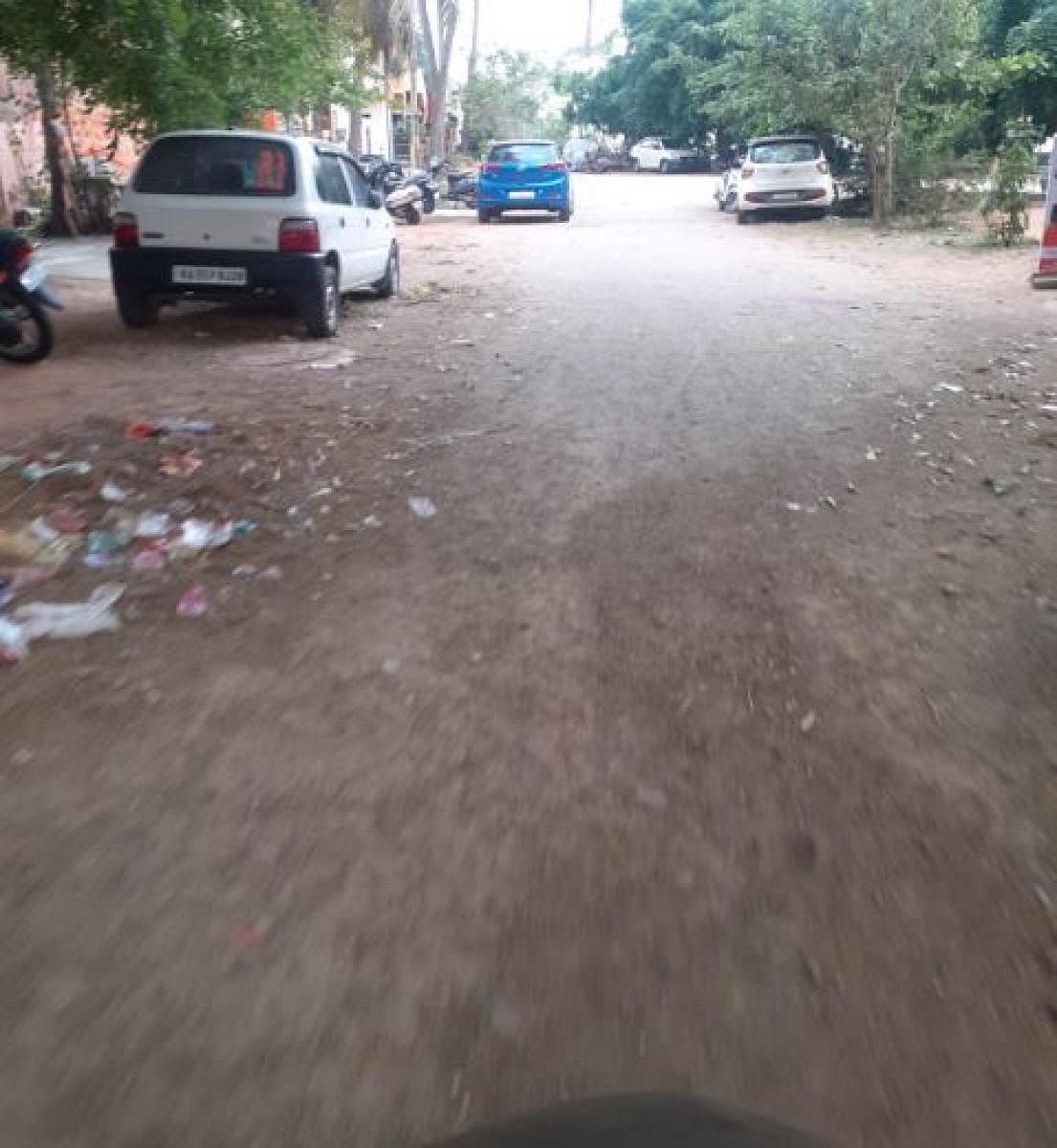 Old Police Station Road, Metagalli, Mysuru, that is neglected for more than a year. DH Photo