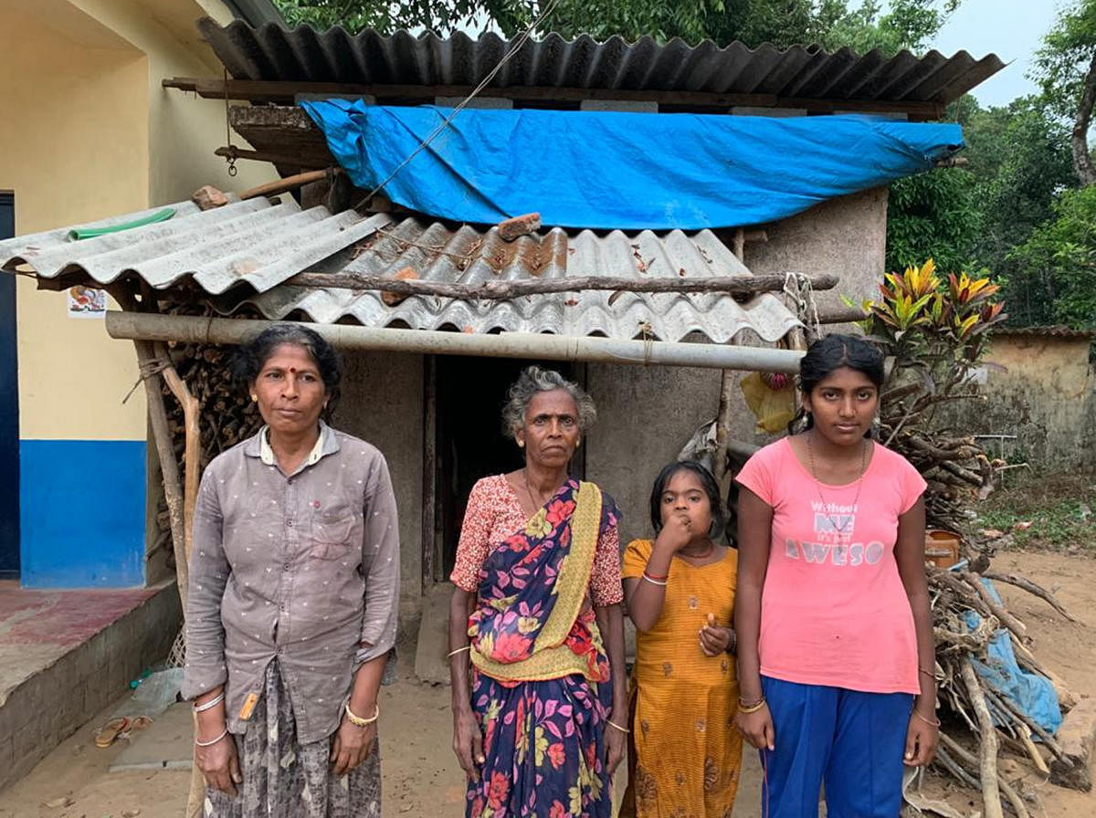 Manjamma with her family members. DH Photo