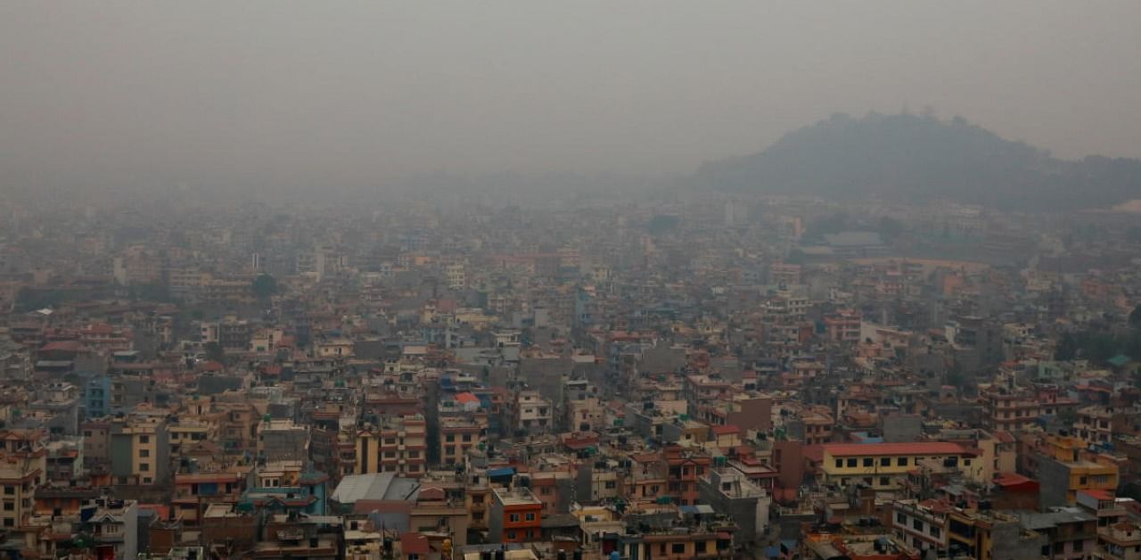 A general view of a portion of Kathmandu valley during a smoggy day as the air quality of Kathmandu reaches hazardous levels, Nepal April 6, 2021. Credit: Reuters Photo