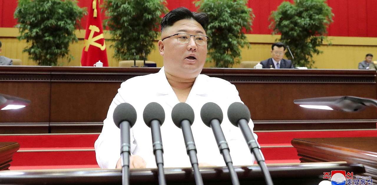 North Korean leader Kim Jong Un addresses a conference of cell secretaries of the ruling Workers' Party in Pyongyang. Credit: Reuters Photo