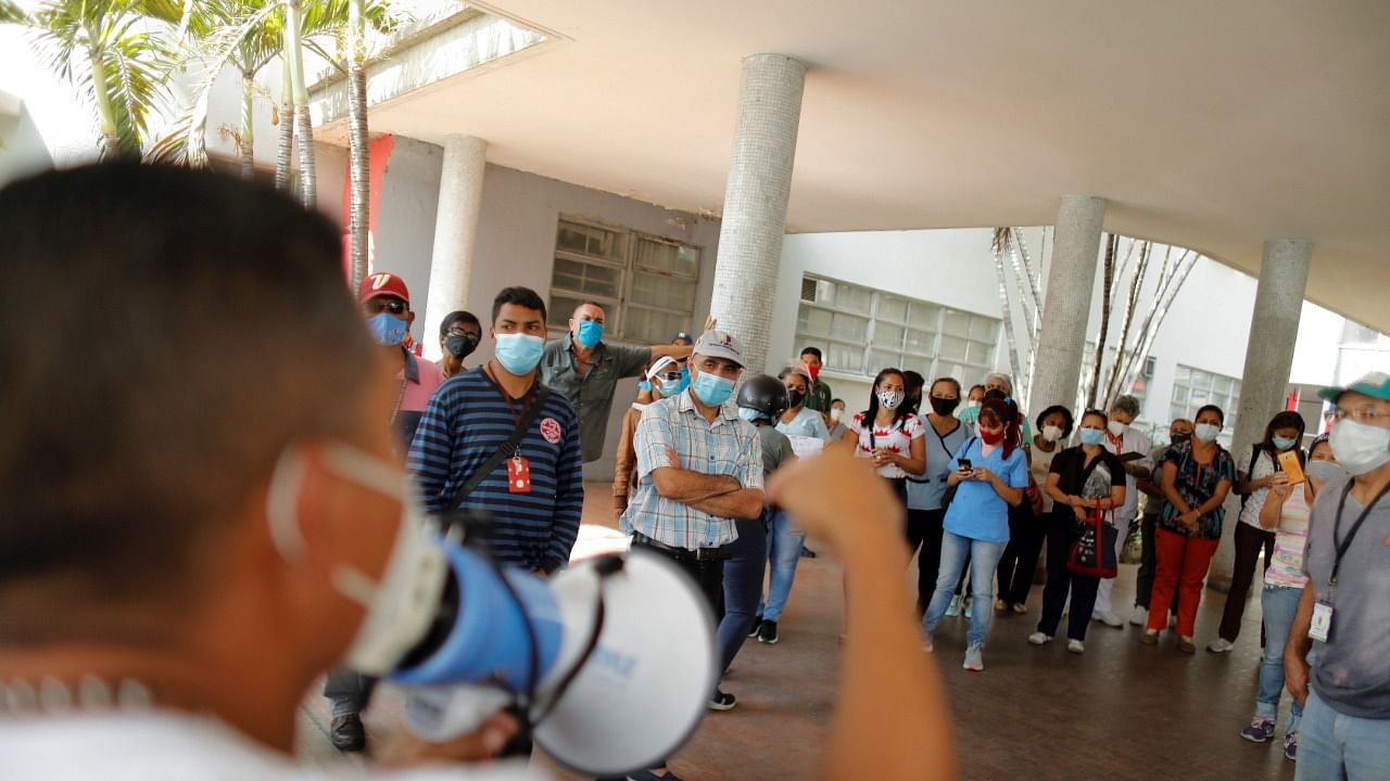 Union Health care workers in Venezuela on strike due to a failing public health system. Credit: Reuters Photo
