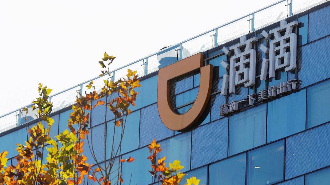 A Didi logo is seen at the headquarters of Didi Chuxing in Beijing, China November 20, 2020. Credit: Reuters File Photo
