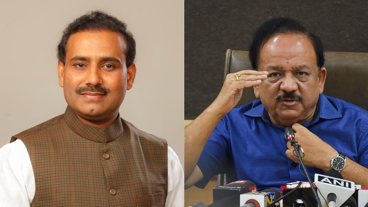 Maharashtra Health Minister Rajesh Tope (L) and Union Health Minister Harsh Vardhan have exchanged jibes over Covid-19 vaccine supply and wastage. Credit: Facebook/RajeshTopeOfficial & PTI File Photo