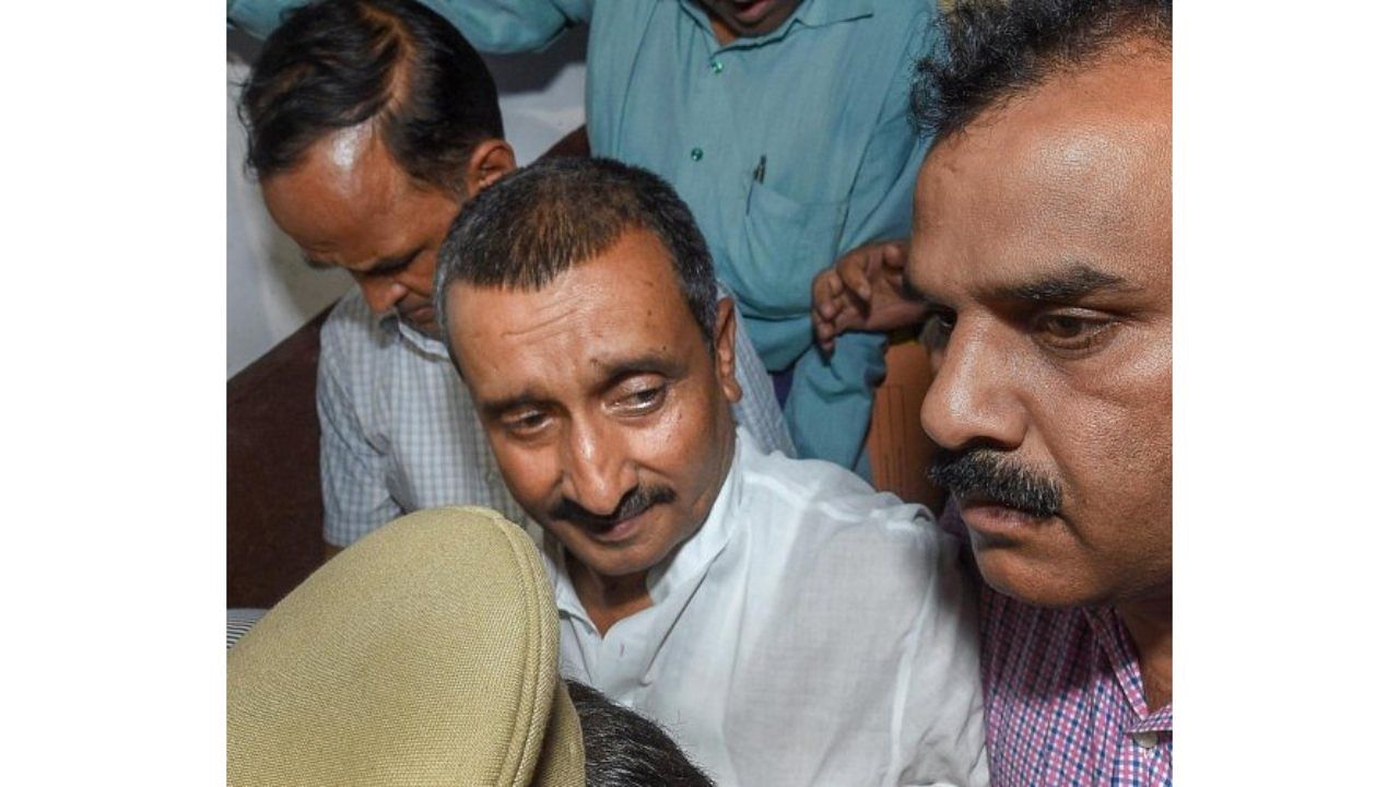 Kuldeep Senger was serving life sentence after being found guilty of raping a minor in 2017. The victim had tried to immolate herself before the UP chief minister's residence but was stopped by cops. Credit: PTI File Photo