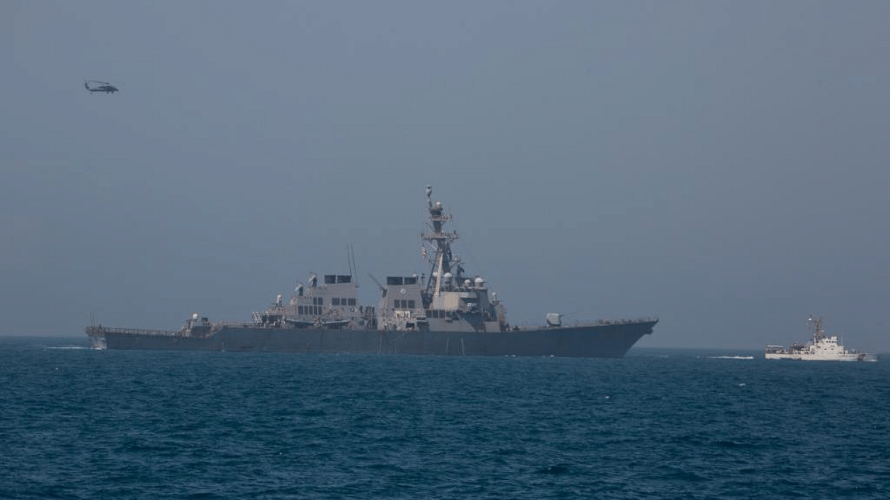 A US warship. Credit: Official US Navy Twitter account.