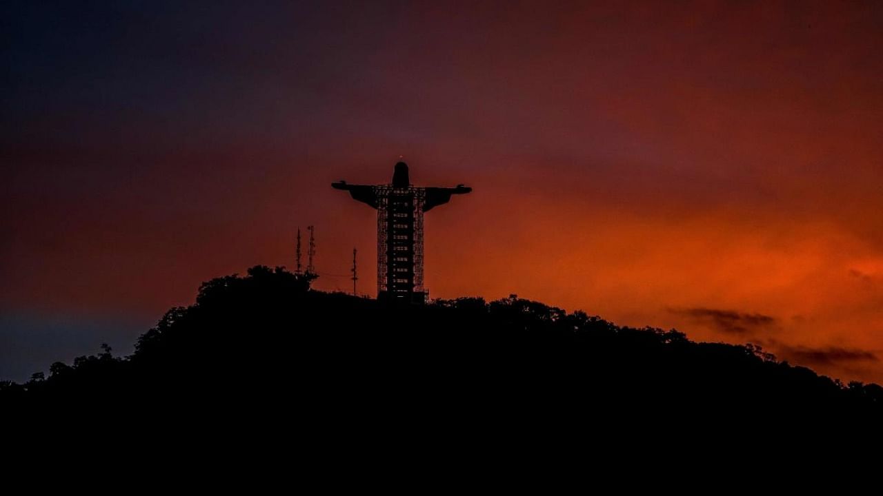 View of a Christ statue being built in Encantado, Rio Grande do Sul state, Brazil. Credit: AFP Photo