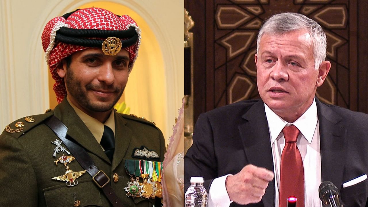Jordan's Prince Hamza (L) and King Abdullah. Credit: AFP File Photos