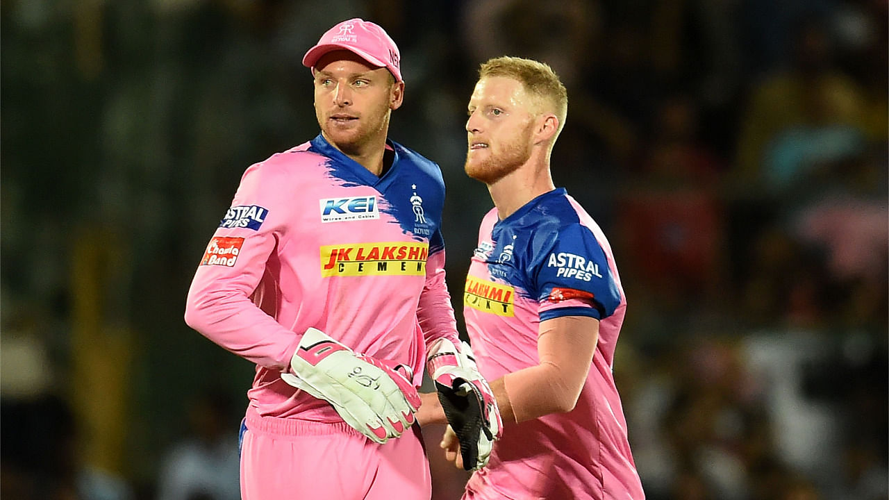 English players in the IPL Ben Stokes and England captain Jos Buttler. Credit: AFP File Photo