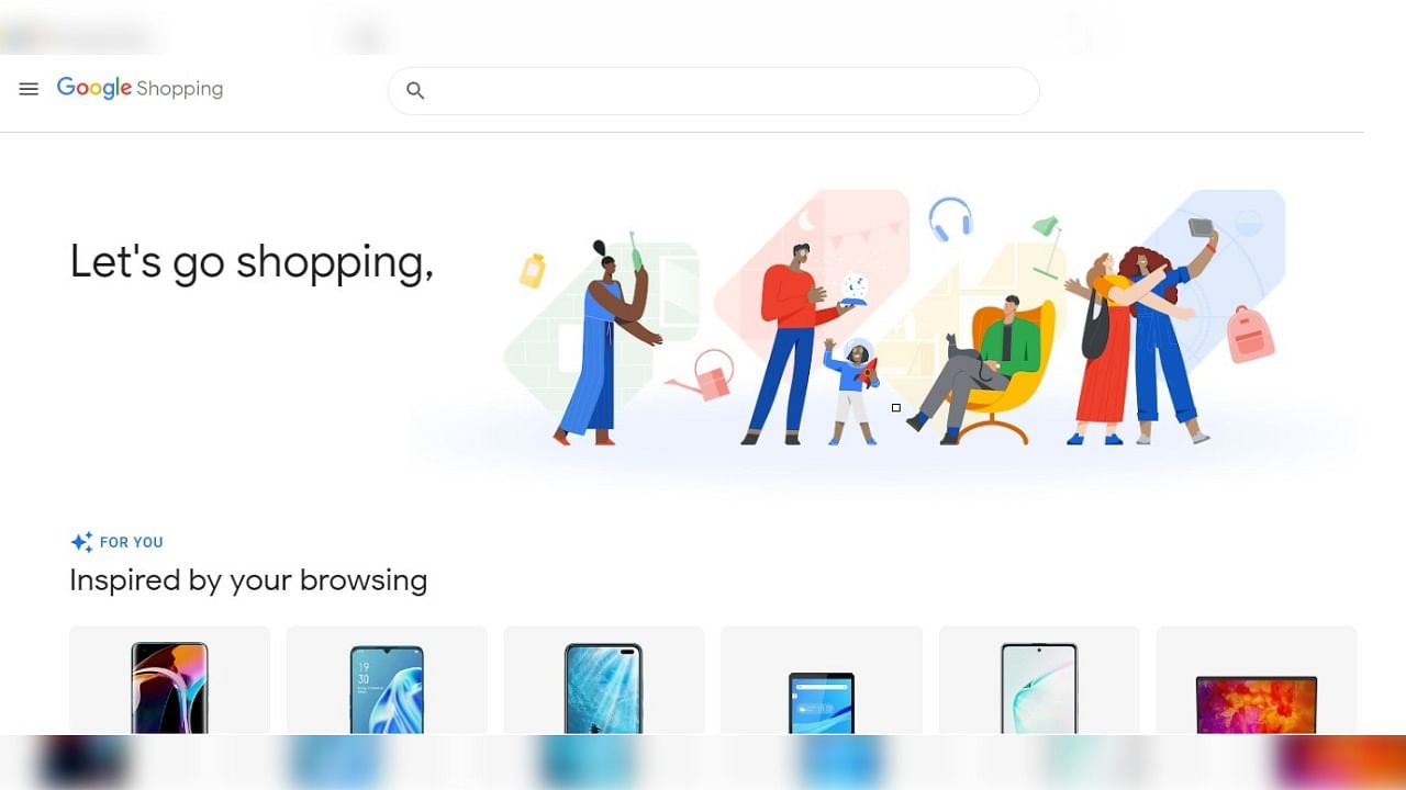 Google Shopping website (screenshot)