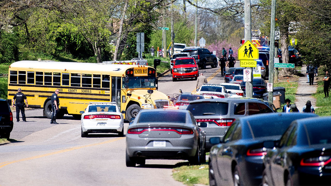 Police attend a shooting at Austin-East Magnet High School in Knoxville, Tennessee. Credit: Reuters Photo