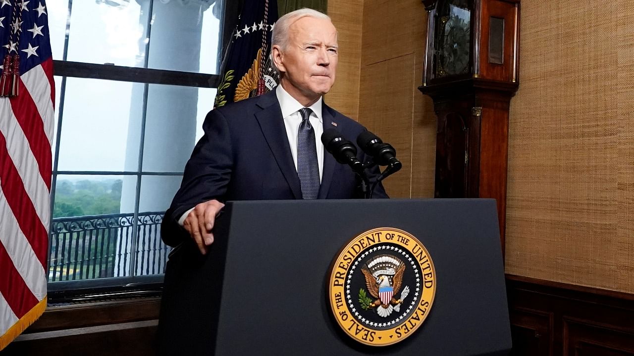 US President Joe Biden delivers remarks on his plan to withdraw American troops from Afghanistan, at the White House, Washington, US, April 14, 2021. Credit: Reuters Photo
