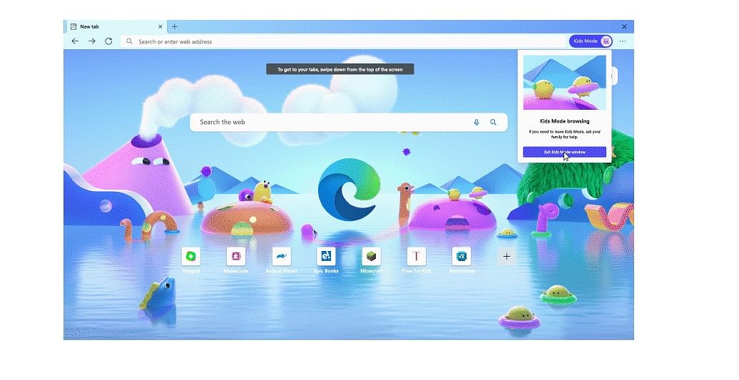 Microsoft brings Kids Mode on Edge. Credit; Microsoft