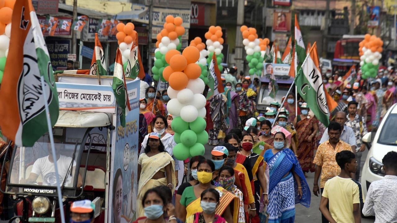 TMC rally in West Bengal ahead of the elections. Credit: PTI Photo