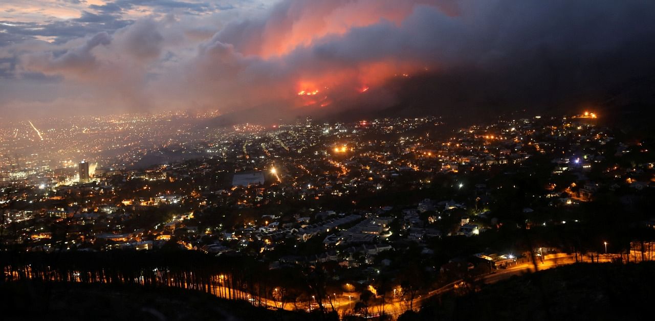 Around 250 firefighters are battling to control the blaze. Credit: Reuters Photo