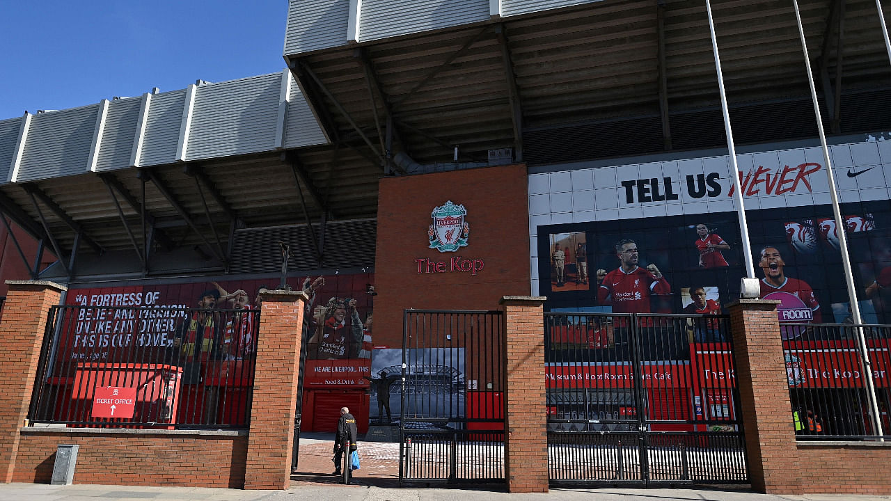 Liverpool's home stadium Anfield in Liverpool. Credit: AFP Photo