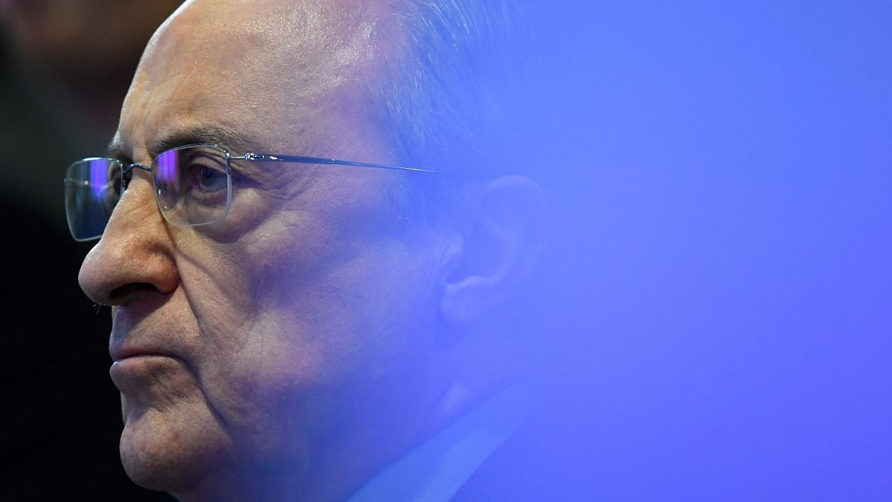 European Super League Chairman and Real Madrid President Florentino Perez. Credit: AFP File Photo