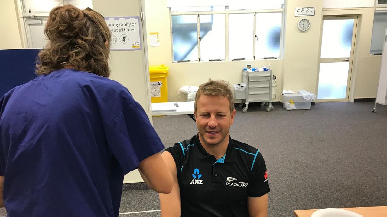New Zealand Cricket said all of its home-based players heading to England have received their first dose of a Covid-19 vaccine. Credit: Twitter Photo/@BLACKCAPS