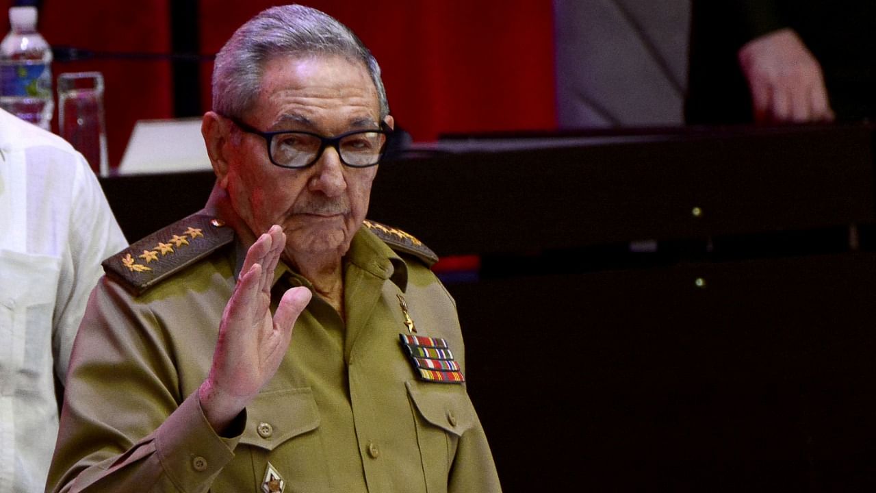 Cuba's former President and First Secretary of the Communist Party Raul Castro gestures during the closing session of the VIII Congress of the Communist Party in Havana, Cuba, April 19, 2021. Credit: Reuters Photo