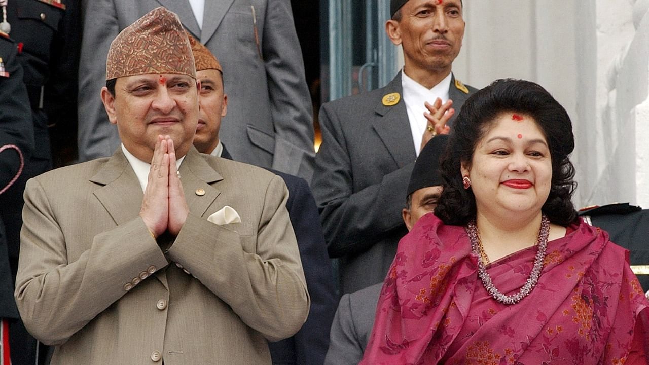 Nepal's former King Gyanendra (L) and Queen Komal. Credit: AFP File Photo