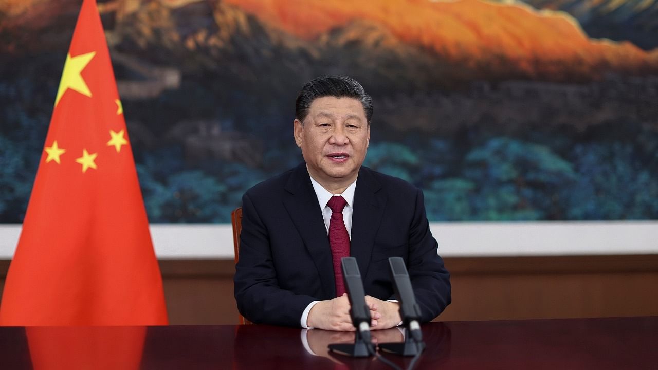 In this photo released by Xinhua News Agency, Chinese President Xi Jinping delivers a keynote speech via video for the opening ceremony of the Boao Forum for Asia (BFA) Annual Conference. Credit: AP/PTI Photo