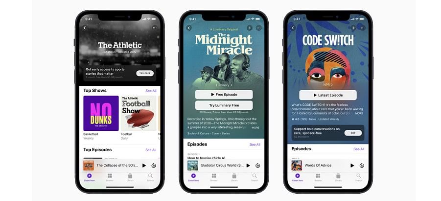Apple Podcasts will be available from May 2021 onwards. Credit: Apple