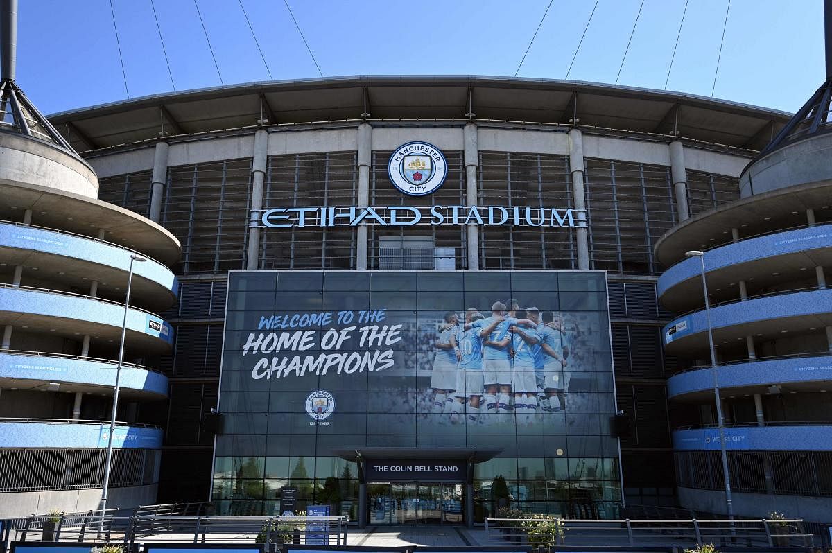 Manchester City were the first English club to withdraw from Super League. Credit: AFP photo.