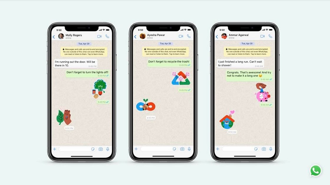 WhatsApp launches new sticker pack and wallpapers to commemorate Earth Day 2021. Credit: WhatsApp