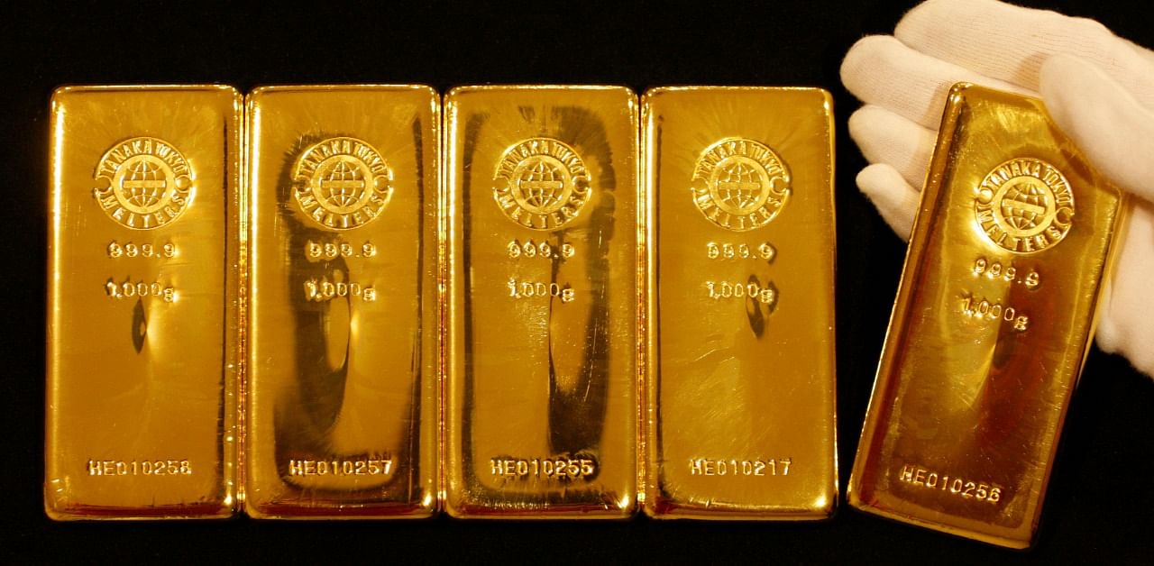 Spot gold was up 0.2 per cent at $1,787.11 per ounce by 07:05 IST. Credit: Reuters Photo